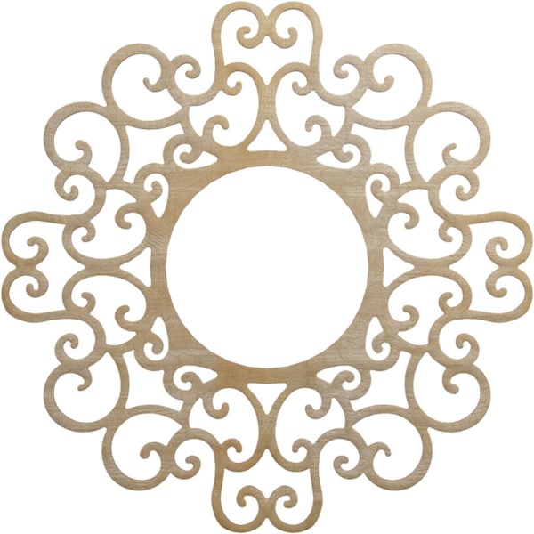 Ekena Millwork Reims Wood Fretwork Pierced Ceiling Medallion, Hickory, 36"OD x 13 3/4"ID x 3/8"T CMWP36X36X0375REHI - main